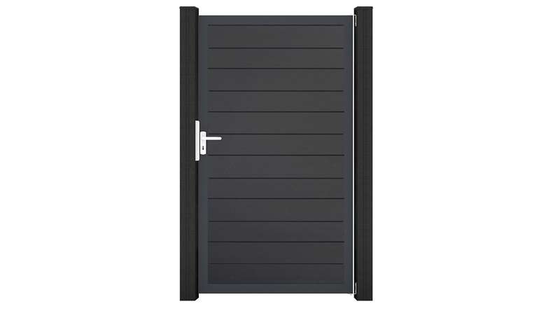planeo Gardence Simply Small - Porta universale in PVC antracite con telaio in alluminio antracite | DB703 100 x 180 cm