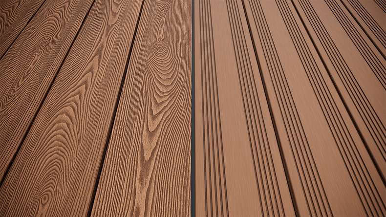 planeo SolidWood WPC tavola solido - Marrone chiaro 3m francese/strutturato