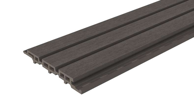 planeo DesignPro - Rivestimento per facciate in WPC, grigio scuro, 2900 x 175 mm