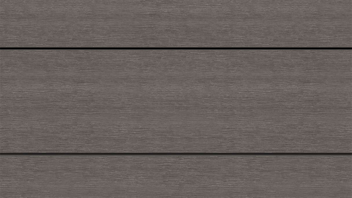 planeo WOODLine Nature - Pannello per decking rivestito in WPC CoEx a camera cava - grigio scuro 3m strutturato/liscio spazzolato