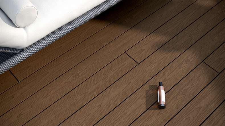 planeo CoEXWood WPC tavola con rivestimento solido - Marrone chiaro/Marrone scuro 3m strutturato