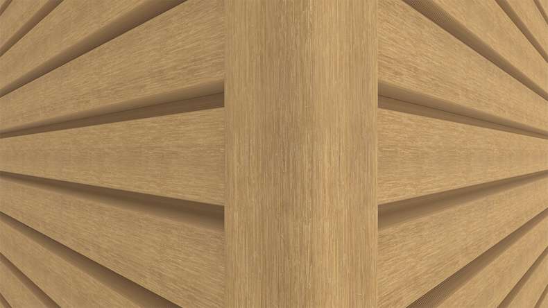 planeo LINEA Wide - Rivestimento per facciate in WPC CoEx, colore sabbia, 2900 x 181 mm