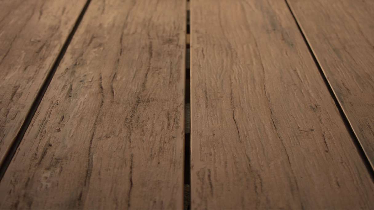 planeo TitanWood - tavola massiccia marrone scuro anticato invecchiato/spazzolato