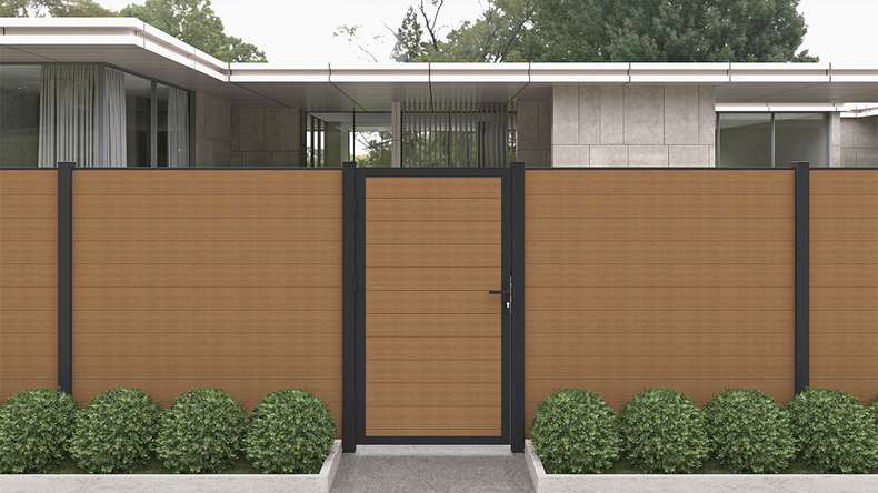planeo INFINITY - Recinzione a innesto WPC CoEx Burma Teak 176 x 183 cm