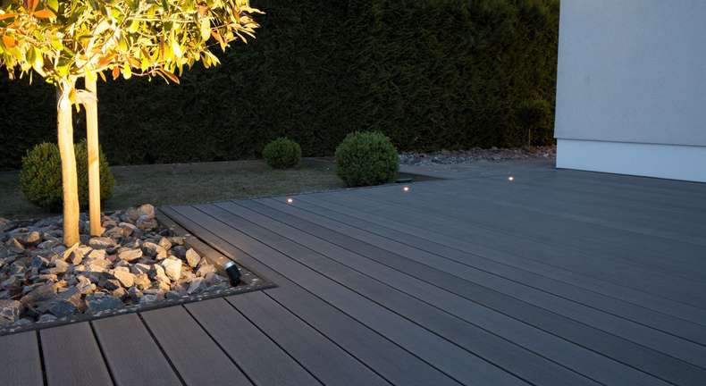 Set completo TitanWood 3m struttura a listoni per legno massiccio grigio chiaro 9,2m² incl. alluminio-UK