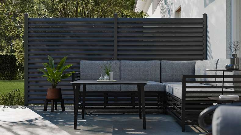 planeo Gardence Metallic Rhombus - Recinzione da giardino in alluminio quadrata antracite | DB703