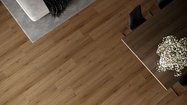 planeo Vinile rigido a incastro - HOMEtec Pro 50 IXPE Natural Field Oak | Isolamento acustico integrato (RP-G50-4)