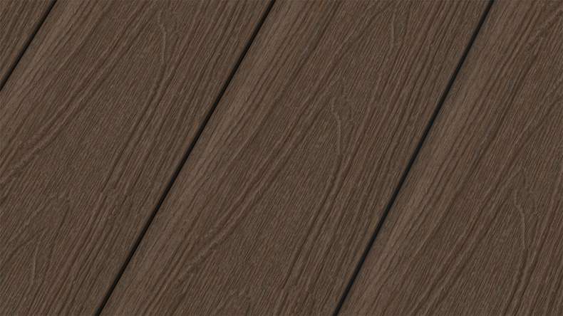 planeo MAXLine Nature - Pannello per decking XL rivestito in WPC CoEx a camera cava - Ipe Brown 3m strutturato/liscio spazzolato
