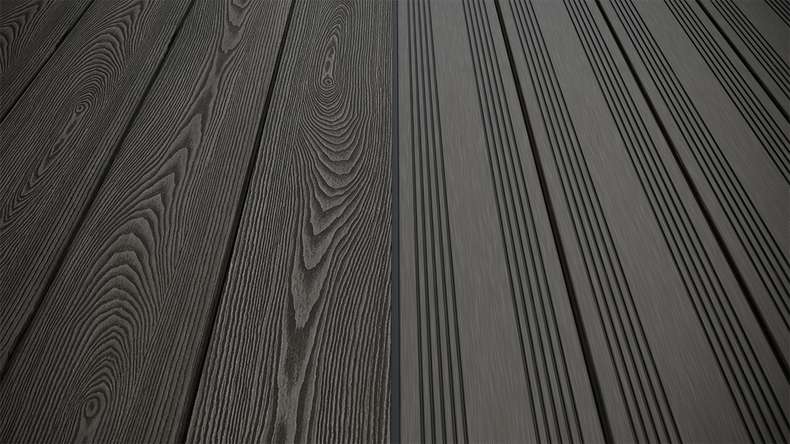 planeo SolidWood WPC tavola solido - Grigio scuro 3m francese/strutturato