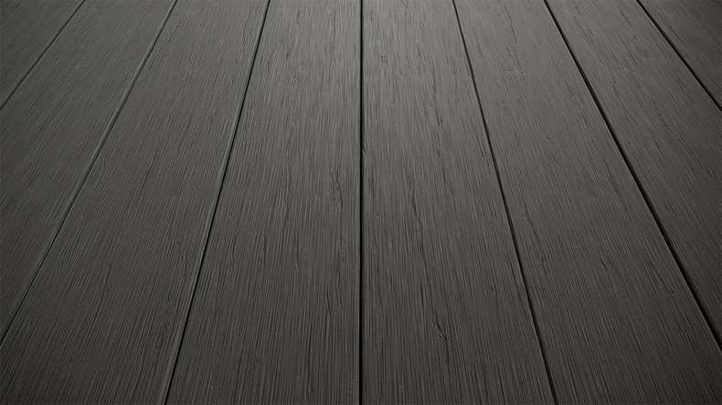 planeo AntikWood WPC tavola solido - Grigio antracite 3.6m invecchiato