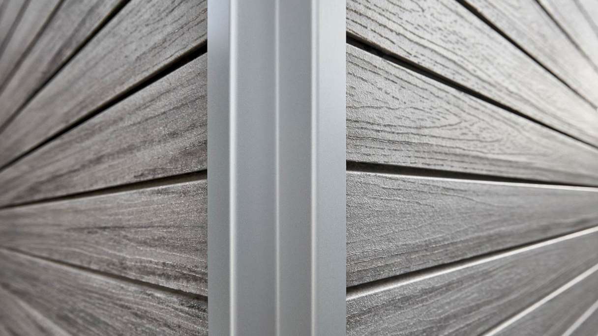 planeo Fassado - Rivestimento di facciata a fasce romboidali WPC grigio grafite