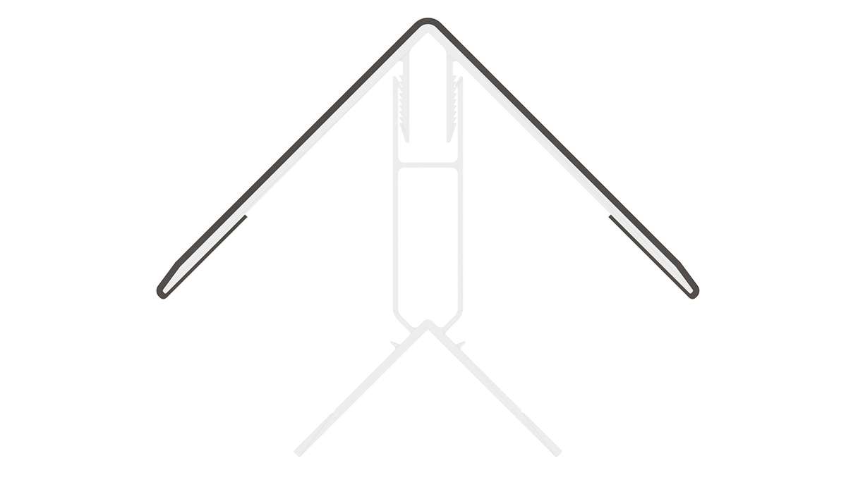 planeo LINEA - Profilo angolare esterno in alluminio CoEx, grigio scuro, 3000 x 66 x 66 mm
