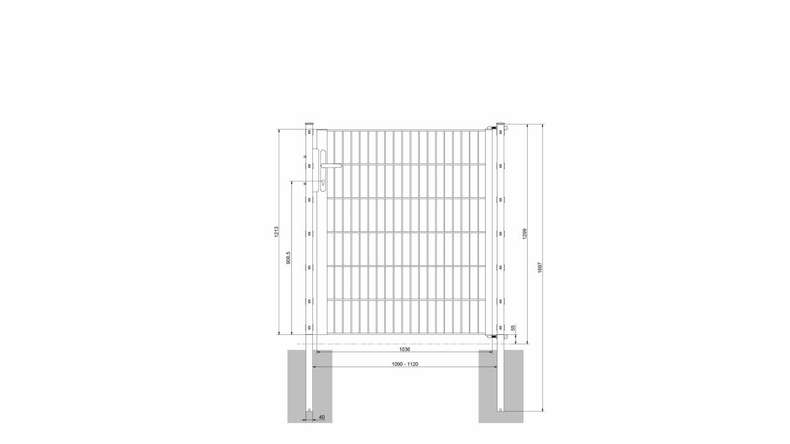 Luce universale per porte a 1 pannello verde muschio A 1200 x L 1090 mm inclusi i pali della porta