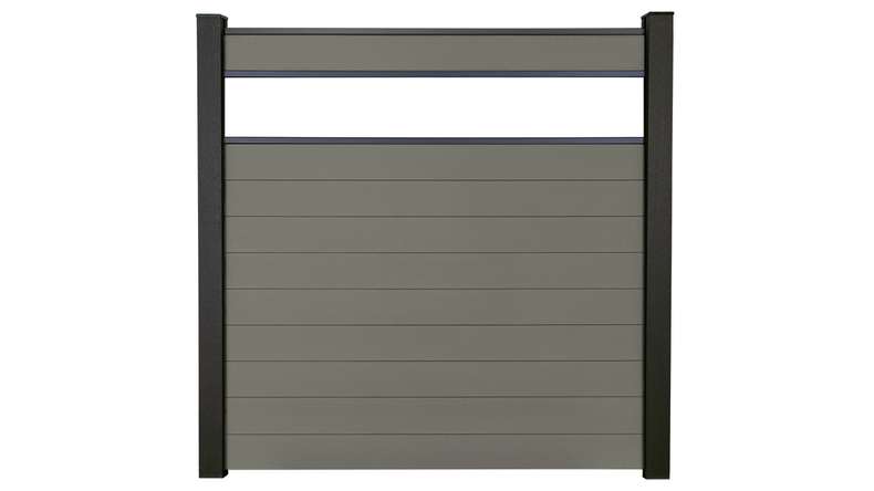 planeo Gardence Strong - recinzione a innesto BPC in vetro grigio satinato 180 x 180 cm