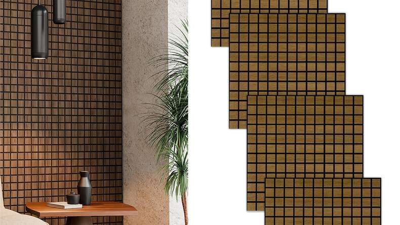 Skaben Pannelli acustici SilentWall Cube - Rovere rustico - 61 x 61 cm