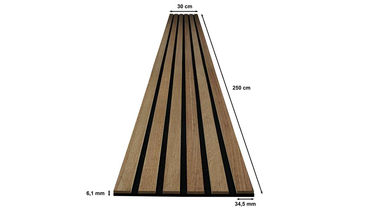 Skaben Pannelli acustici SilentWall Comfort Light - Rovere rustico - 250 x 30 cm
