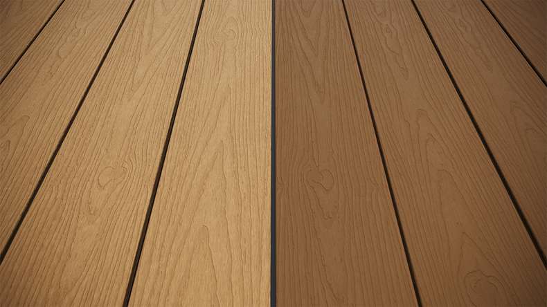 planeo CoEXWood WPC tavola con rivestimento solido - Sabbia/Caramello 4.8m strutturato