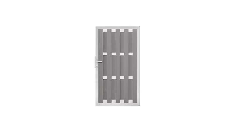 planeo Gardence Premade - Porta BPC DIN Destro Grigio chiaro 100 x 180 x 4,0cm - telaio argento