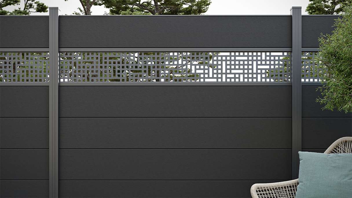 planeo Gardence Strong XL - Recinzione in BPC standard Grigio antracite