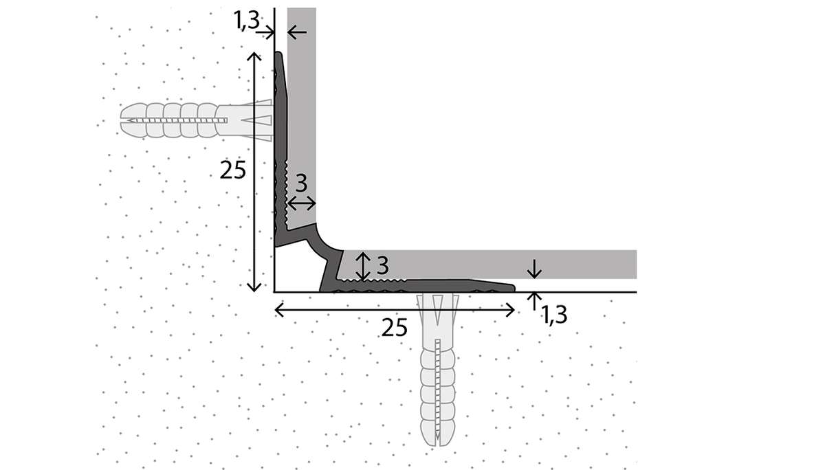 paragradino planeo angolo interno 701 - 250 cm