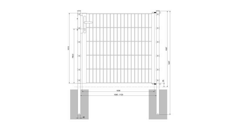 Luce universale per porta a 1 pannello verde muschio A 1000 x L 1090 mm inclusi i pali della porta