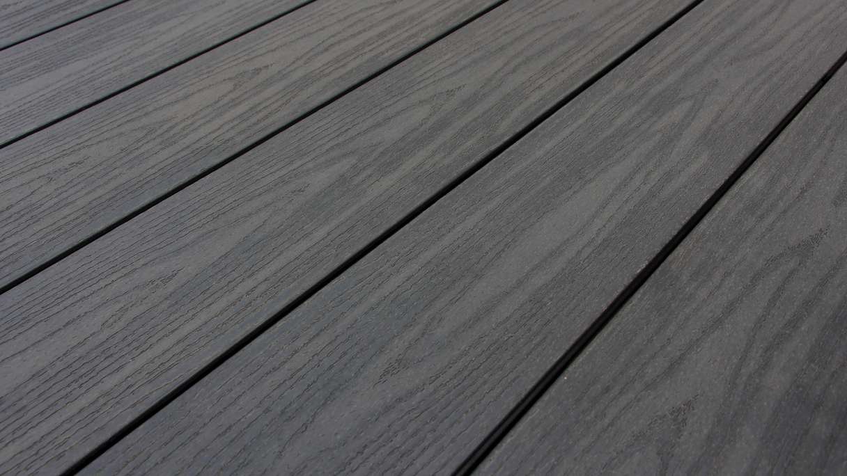 planeo TitanWood - Tavola massiccia grigio scuro anticato invecchiato/spazzolato