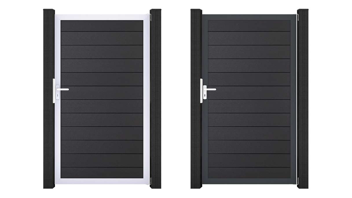 planeo Gardence Strong - Cancello universale BPC grigio antracite con telaio in alluminio 100 x 180 cm