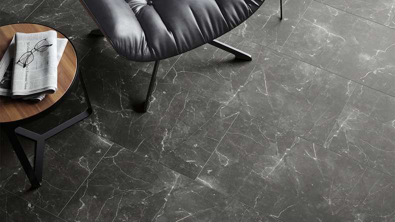 planeo Vinile rigido a click - Stone Botticino Dark Matt | Isolamento acustico Impact integrato (100P2909MT)