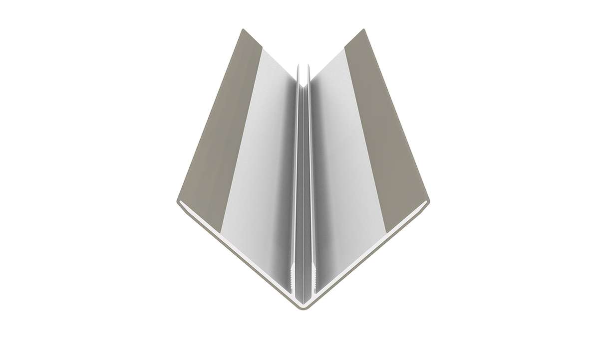 planeo LINEA - Profilo angolare esterno in alluminio CoEx, grigio chiaro, 3000 x 66 x 66 mm