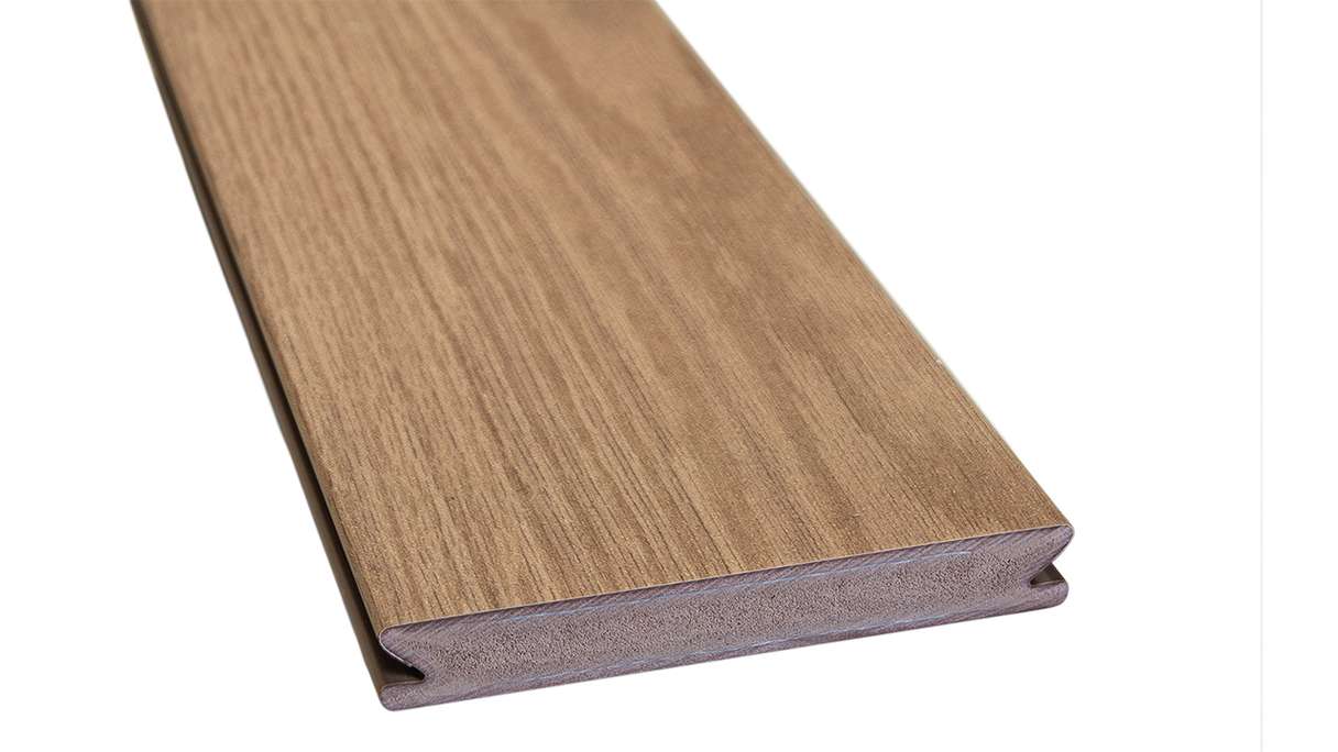 planeo Design Wood - Listelli per terrazze in BPC massiccio - Rovere naturale strutturato