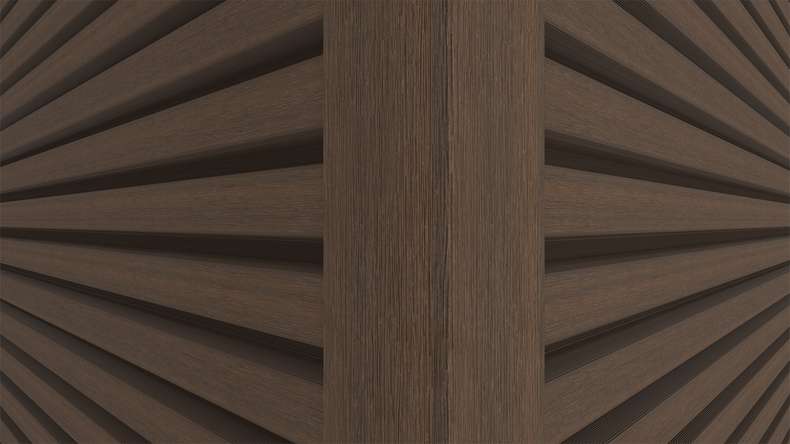 planeo LINEA Slim - Rivestimento per facciate in WPC CoEx, colore Ipe marrone, 2900 x 215 mm