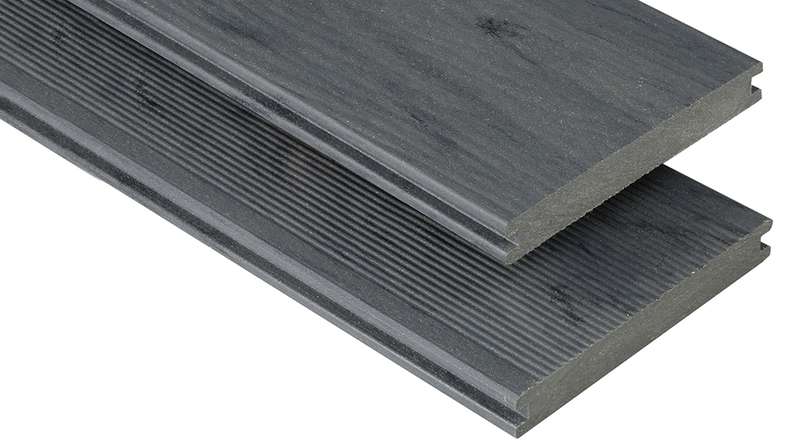 planeo pavimenti WPC - tavola per decking solido rovere affumicato 1.10m - scanalato