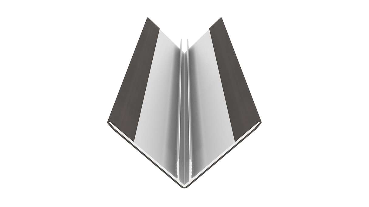 planeo LINEA - Profilo angolare esterno in alluminio CoEx, grigio scuro, 3000 x 66 x 66 mm
