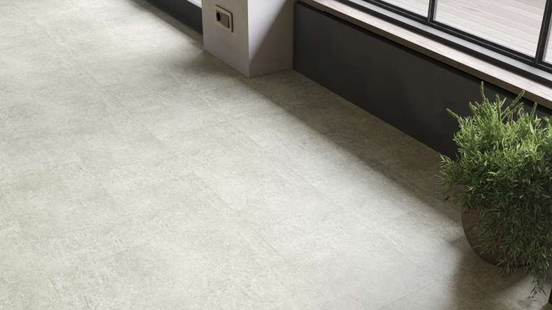 planeo Rigido Vinile ad incastro - SolutionX 2in1 Concrete Grey Light | Isolamento acustico integrato (ECF-0099)