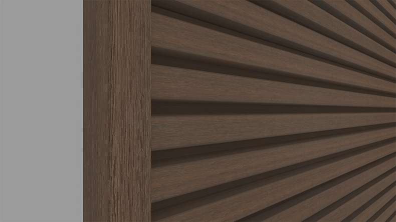 planeo LINEA Slim - Rivestimento per facciate in WPC CoEx, colore Ipe marrone, 2900 x 215 mm