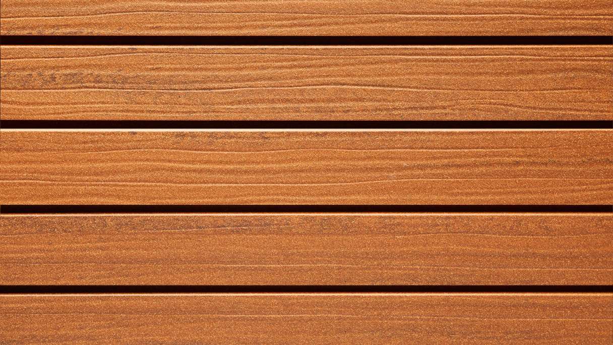 planeo Fassado - Rivestimento di facciata a rombi in WPC Prime marrone ambra