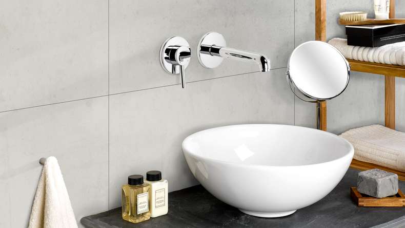 Rivestimento murale in plastica - planeo StrongWall - Cemento leggero