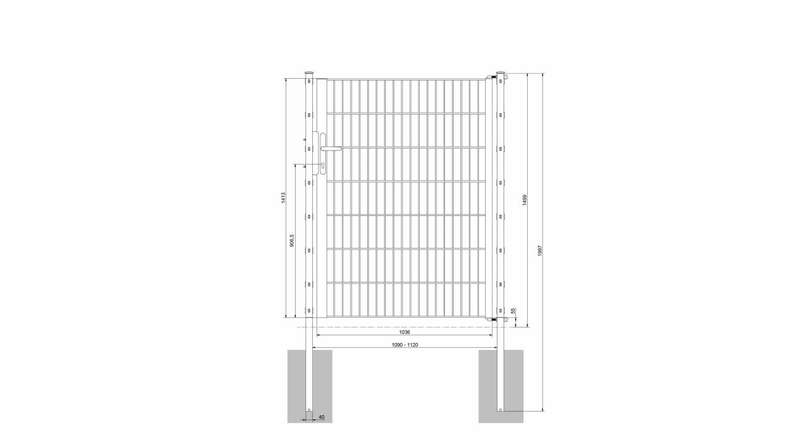 Luce universale per porte a 1 pannello zincata a caldo A 1400 x L 1090 mm inclusi i pali della porta