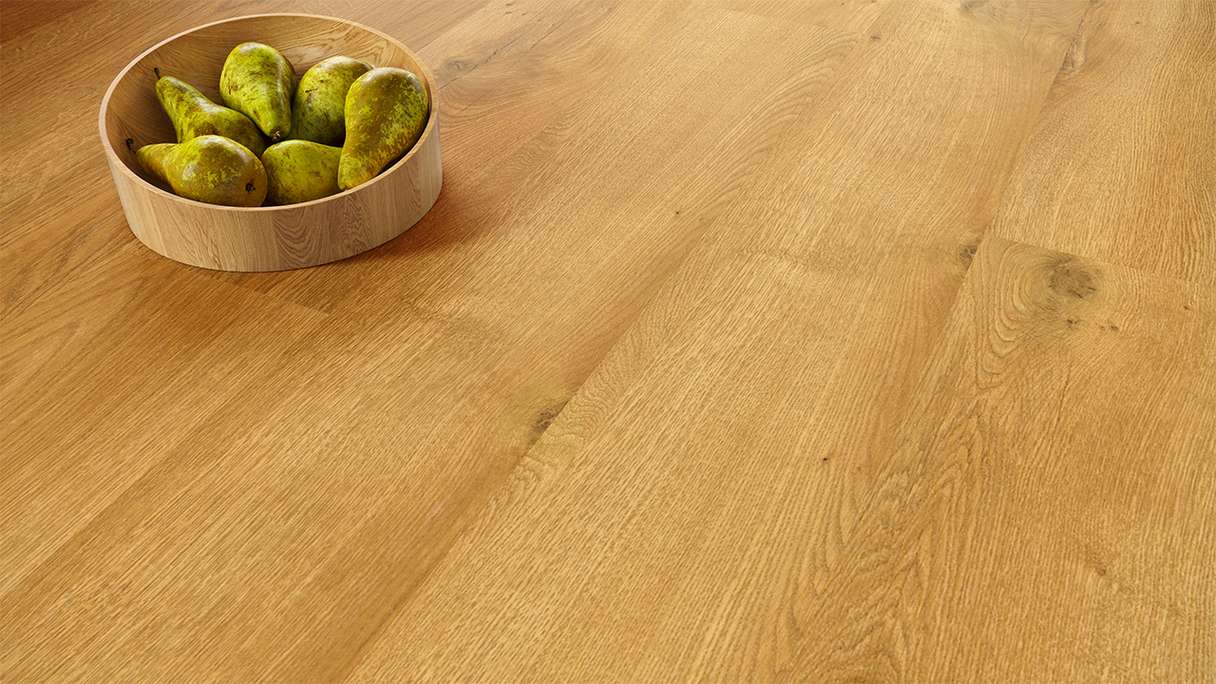 planeo Vinile rigido Klick - SolutionX 2in1 BigSize Quercia Maison 1,83 m di lunghezza asse XL | isolamento acustico integrato per il calpestio (ECF-BS-84)