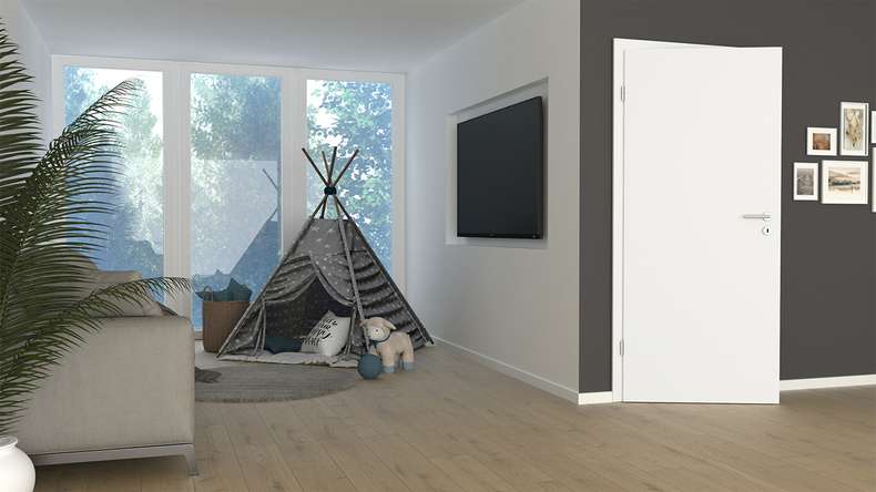 porta interna planeo PUREA Calma White 9003 Design edge | CPL - 2110 x 610|735|860|985 mm