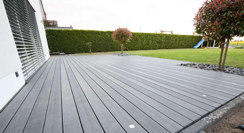 Set completo TitanWood 3m struttura a listoni per legno massiccio grigio chiaro 9,2m² incl. alluminio-UK