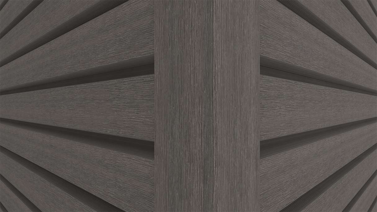 planeo LINEA Wide - Rivestimento per facciate in WPC CoEx, grigio scuro, 2900 x 181 mm