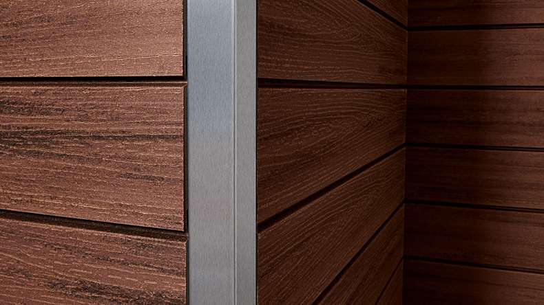 planeo Fassado - Rivestimento facciata a fasce romboidali WPC marrone castagna XXL 4 m