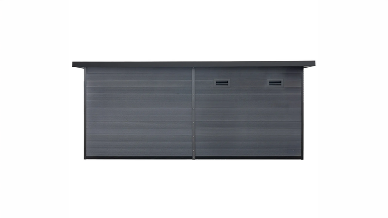 Casetta da giardino planeo WPC con tetto a una falda XXL - Antracite 560 x 288 cm