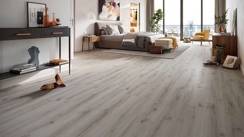 planeo Vinile rigido a incastro - HOMEtec Basic 30 IXPE Grey Oak | Isolamento acustico integrato (RP-E30-6)