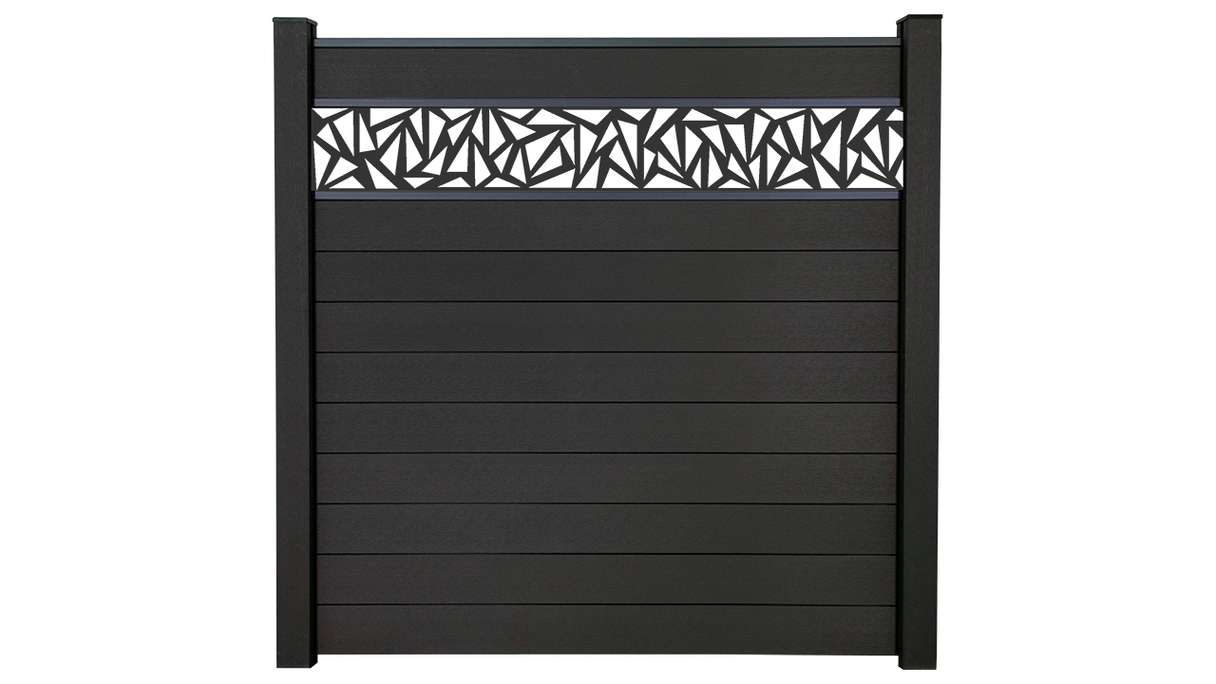 planeo Gardence Strong - recinzione a innesto BPC Triangolo grigio antracite 180 x 180 cm