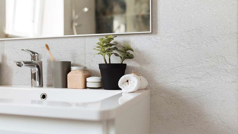 planeo EVOLITH Slate&Stone - Rivestimento in pietra naturale Crystal White 1220 x 610 mm