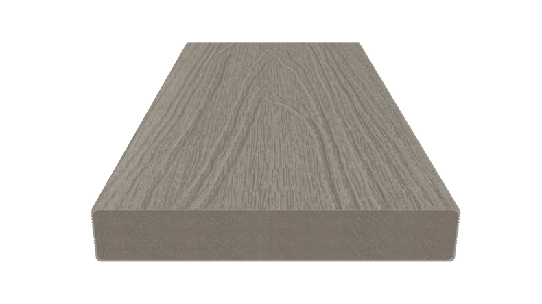 planeo UNIDeck - Listello per terrazza rivestito in WPC CoEx, grigio chiaro, 3 m - strutturato/liscio spazzolato