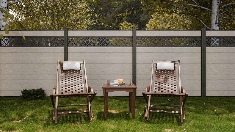 planeo Gardence Strong - recinzione a innesto BPC Abstract Bi-Color Sand 180 x 180 cm