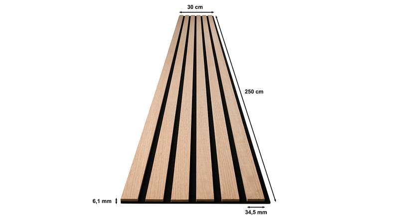 Skaben Pannelli acustici SilentWall Comfort Light - rovere marrone chiaro - 250 x 30 cm